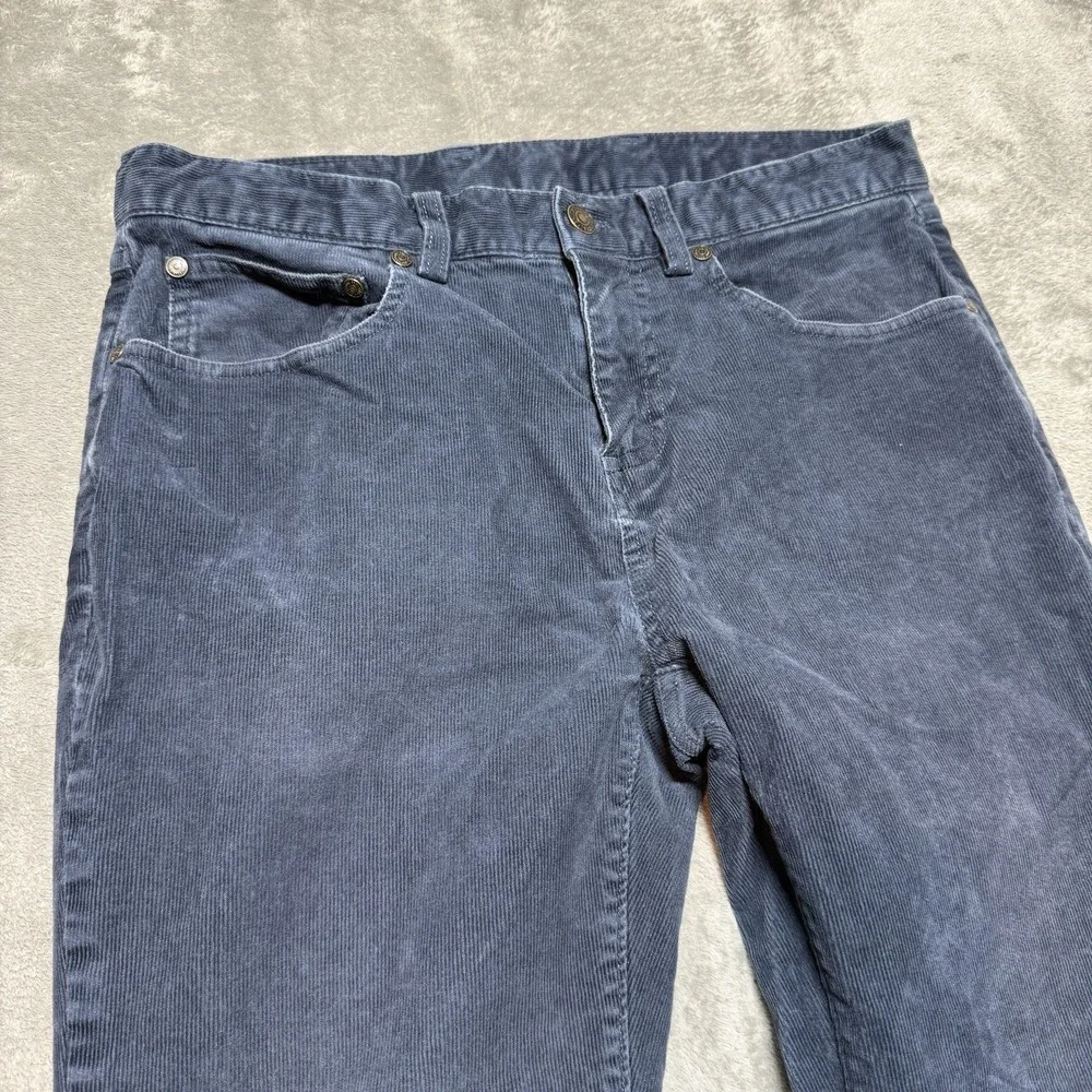 Brooks Brothers Corduroy Pants Mens 32 Slate Blue Stretch 5 Pocket 32x29.5